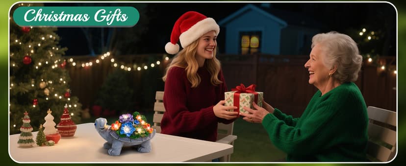 Linkax Birthday Gifts for Women Mom Grandma, Turtle Statue Solar Lights Outdoor Garden Decor for Outside Yard Patio Porch Fall Home, Gardening House Warming Gifts New Home, Grandparents Day Presents