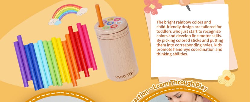 Montessori Toys for 1+ Year Old, Toddler 18 Month Old Toy Color Sorting Preschool Learning Activities, Fine Motor Skills Sensory Toys for Toddlers 1-3, 1 2 3 Year Old Girl Boy Baby Gifts