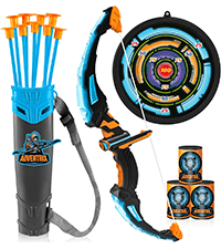 JOYIN Kids Bow and Arrow Set, LED Light Up Archery Toy Set with 9 Suction Cup Arrows, Target & Arrow Case, Indoor and Outdoor Hunting Play Gift Toys for Kids, Boys & Girls Ages 6-12