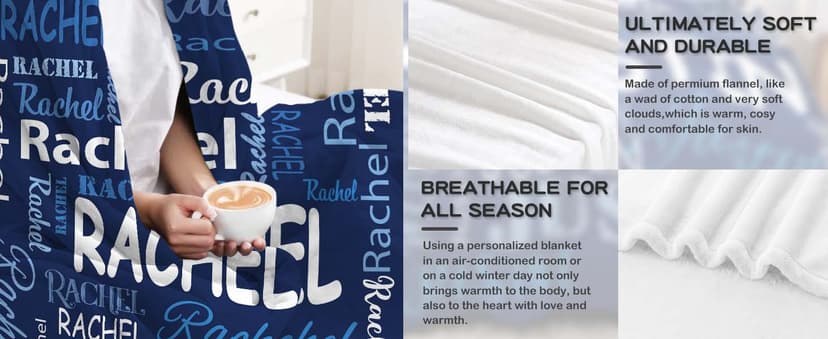 Ships Next Day, Personalized Blankets and Throws Custom Blanket with Name Customized Flannel Blanket for Kids Christmas Blanket Gifts for Teen Girls Boys