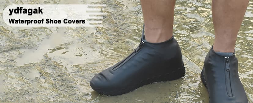 ydfagak Shoe Covers Waterproof Reusable Foldable Not-Slip Rain Shoe Covers with Zipper,Shoe Protectors Overshoes Rain Galoshes for Kids Men and Women