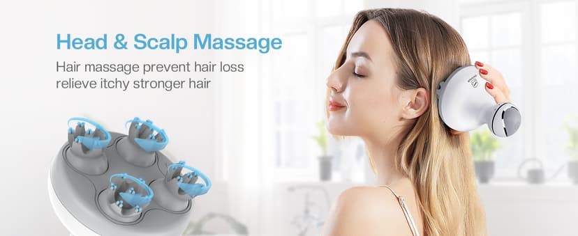 COMFIER Electric Cordless Hair Scalp Massager with Kneading 84 Massage Nodes, Handheld Portable Head Scratcher Massager for Hair Growth, Deep Clean and Stress Relax, Gifts for Men Dad