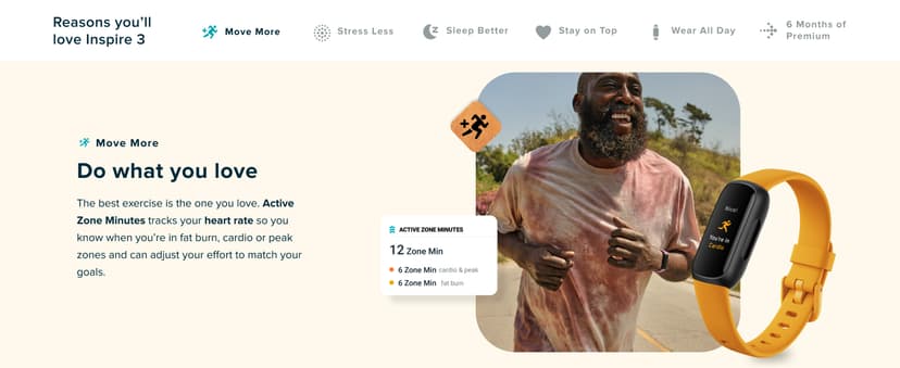 Fitbit Inspire 3 Health &-Fitness-Tracker with Stress Management, Workout Intensity, Sleep Tracking, 24/7 Heart Rate and more, Midnight Zen/Black One Size (S & L Bands Included)
