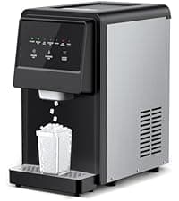 Commercial Nugget Ice Maker Machine, 100Lbs/24H Pellet Chewable Ice, 3-IN-1 Nugget Ice Maker with Ice & Water Dispenser, Self-Cleaning Countertop Stainless Steel Ice Machine for Business, Office,Party