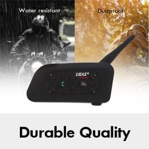 EJEAS V6 Pro Motorcycle Helmet Bluetooth Intercom, 2-Way 1200M Motorcycle Bluetooth Headset Universal Communication System with Noise Cancellation and Waterproof for Dirt Bike/ATV/Snowmobile (2PCS)