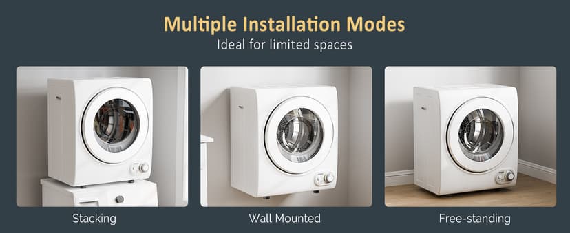 ROVSUN 17.8LBS Full Automatic Washing Machine and 1.5CuFt Portable Clothes Dryer Set, Compact Laundry Washer and Dryer Combo Set with Stainless Steel Inner Tub, for Apartment, Dorms, Home