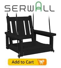 SERWALL HDPE Folding Adirondack Chair with Dual Cup Holder - Composite Adirondack Chair Set of 4- Black