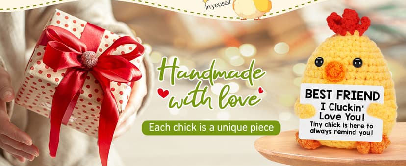 Best Friend Birthday Gifts for Women Friends Graduation Gift Bestie BFF Birthday Gifts I Love You Bestie BFF Friendship Gift Christmas Mothers Day Funny Handmade Crochet Animals Chicken