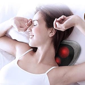 Papillon Shiatsu Back Massager with Heat,Fathers Day Dad Gifts for Men, Dad, Deep Tissue Massage for Neck, Shoulder, Upper & Lower Back Pain Relief, Electric Kneading 3D Massage Pillow (Gray)