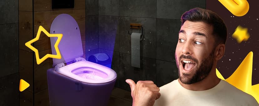 Toilet Bowl Night Light - Unique Cool Gadget with Motion Sensors & Multi Color LED - Funny Gag Gifts for Men, Dad, Husband, Boyfriend - Fun Birthday Present for Him