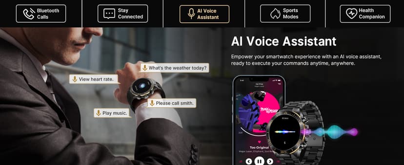 SOUYIE Smart Watch for Men Answer/Make Call for Android iPhone, 1.43" AMOLED HD Screen Mens Luxury Watch, 400mAh Heavy Duty Smartwatch Heart Rate Blood Oxygen Blood Pressure Sleep Monitor Pedometer, 2 Straps