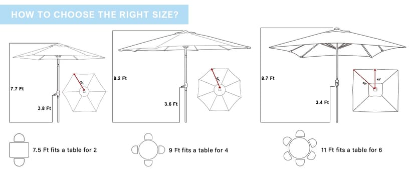 Blissun 9 ft Solar Umbrella 32 LED Lighted Patio Umbrella Table Market Umbrella with Tilt and Crank Outdoor Umbrella for Garden, Deck, Backyard, Pool and Beach (Navy Blue)