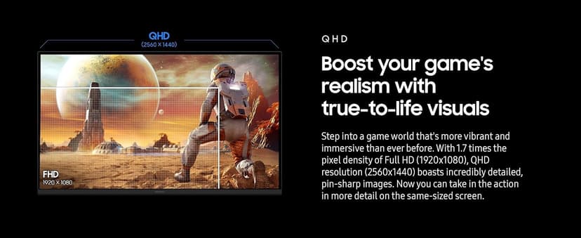 Samsung 32” Odyssey G5 G50F QHD Resolution Gaming Monitor, 180Hz Refresh Rate, Fast IPS Panel, HDR10, NVIDIA G-Sync Compatible, 1ms Response Time (GtG), AMD FreeSync™, Adjustable Stand, LS32FG502ENXZA