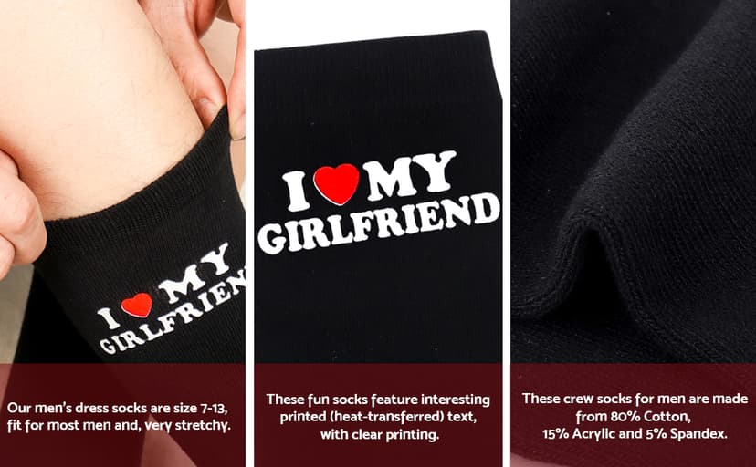 Moyel Husband Boyfriend Gift Ideas Funny Cool Socks for Men, Romantic Gifts for Anniversary, Valentine's Day, Birthday