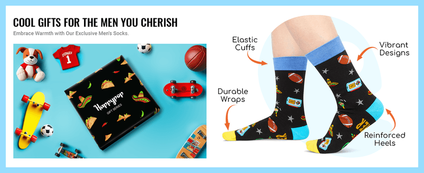 HAPPYPOP Novelty Family Gifts - Gifts For Son Uncle Brother Grandson Nephew, Funny Men Socks