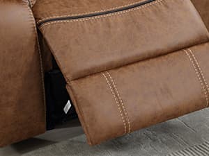 EBELLO Faux Leather Recliner Sofa Furniture Set for Living Room, Recliner Chair, Manual Loveseat, 3 Seat Recliniing Sofa Couch Set for Meeting Room, Brown