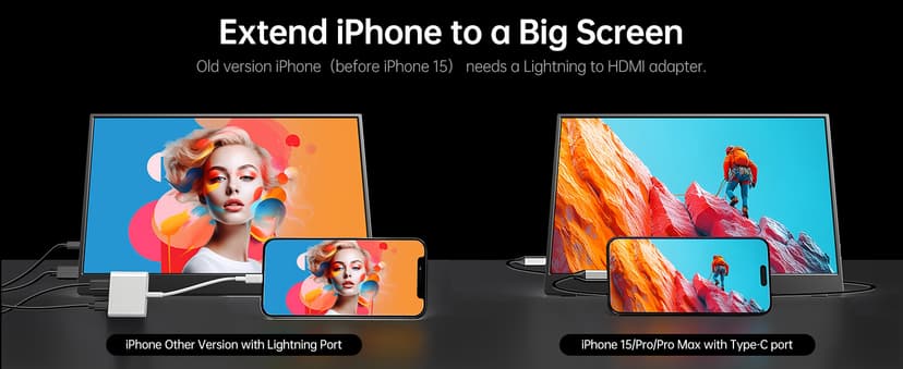 VILVA Portable-Monitor-for-Laptop - 15.6'' 1080P FHD IPS Display USB-C HDMI Portable Monitor for Laptop with Cover and Speakers External Monitor for Laptop/PC/Mac/Phone/Xbox Switch/PS4/