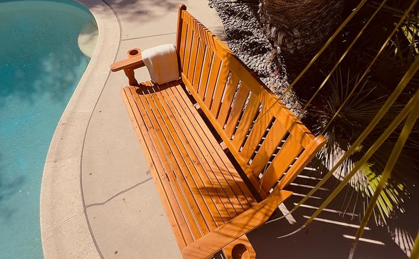 Fortune Candy Wooden Patio Glider for One Person, with High Back and Deep Contoured Seat, Solid Fir Wood, Heavy Duty 600 LBS (Cedar Tone, 1-Seater)
