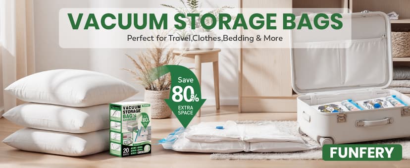 Vacuum Storage Bags,20Pack Vacuum Seal Bags with Electric Air Pump,Vacuumm Seal Bag for Clothing,Travel,Clothes,Comforters,Blankets,Pillows-4 Jumbo+4 Large+4 Medium+4 Small+4 Roll Up Space Saving Bag