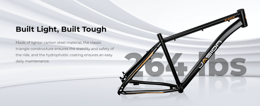 Jasion EB5 Electric Bike for Adults with Peak 1000W Brushless Motor, 40Miles 20MPH Commuting Electric Mountain Bike with 360Wh Removable Battery, 7-Speed, 26" Tires and Front Fork Suspension