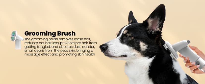 FIXR Dog Grooming Vacuum, All-in-One Pet Grooming Kit with Hair Clipper & Shedding Brush, Low Noise 12,000Pa Dog Hair Remover Vacuum, Pet Groomer Set with Cleaning Brushes, PG01