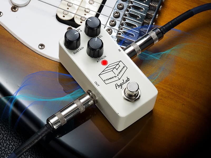 Pogolab Compressor Pedal, Guitar Pedal Compressor, Mini Compressor Pedal for Electric Guitar Bass, True Bypass DC 9V