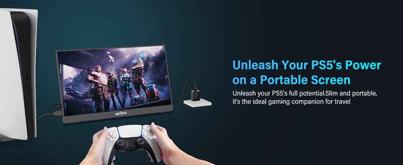 InnoView Portable Monitor 15.6" 1080P for Laptop with Protective Sleeve, Built-in 90° Adjustable Stand USB C HDMI Ultra-Slim Portable Laptop Monitor for MacBook Phone PS Xbox Switch