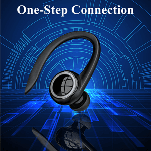 Bluetooth 5.2 Headset, Single Ear Earpiece Earphone with Mic, Hook, Noise Cancelling Headset for Business, Trucker, Driver, Wireless Bone Conduction Headphone with Ear Caps (S/M/L) for iPhone Android