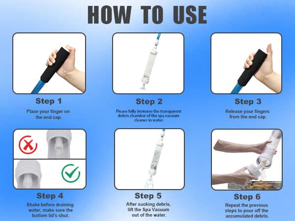 Spa Vacuum Compatible with 6250 Paradise Power - Self-Contained, No Pumping, Batteries - Picks up Rocks, Pennies, Beach Sand in Hot Tub, Above Ground Pool