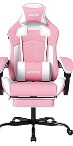 Gaming Chair with Massage,Ergonomic PC Gaming Chair with Footrest Comfortable Headrest and Lumbar Support, High Back, 300LBS (Grey)