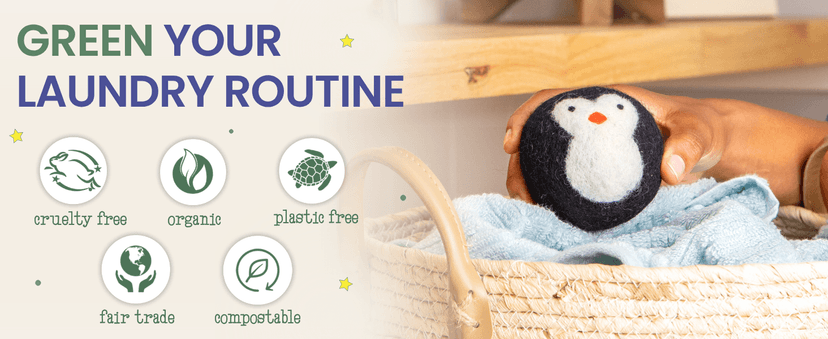 Friendsheep Wool Dryer Balls, Organic Reusable Fabric Softener Alternative for Laundry, Handmade, Fair Trade, Hypoallergenic, Eco-Friendly, Plastic-Free (3 Pack XL – Penguin)