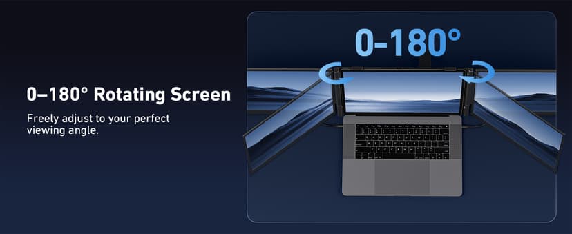Vixtan 14" Triple Laptop Screen Extender, 3.0 lbs Lightweight FHD IPS Portable Monitor for Laptop, USB-C Plug & Play Multi Screen Attachment for 13-17.3" laptops with Windows/Mac/Chrome