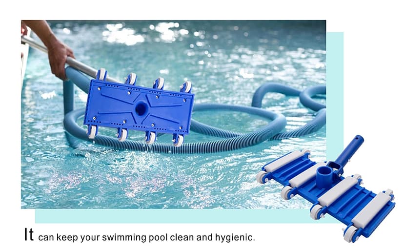 Uoark Pool Vacuum Head with Wheels, 14" Heavy Duty Head, Pool Vacuum Head Suitable for Above Ground and inground Pools(Pole not Included)