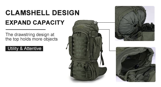 Mardingtop 60L Military Internal Frame Backpack for Hiking,Camping,Hunting,Rucksack Backpack with Rain Cover