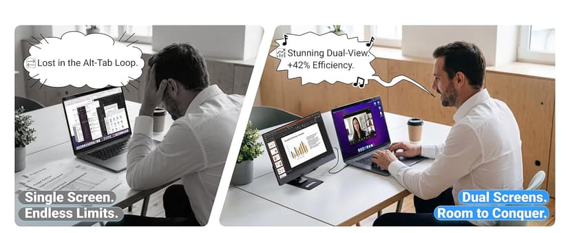 Ingnok Portable Monitor, Ultra Slim 15.6 Inch FHD IPS Laptop Screen Extender with Adjustable Stand, USB C Compatible, Ideal for Travel and Office
