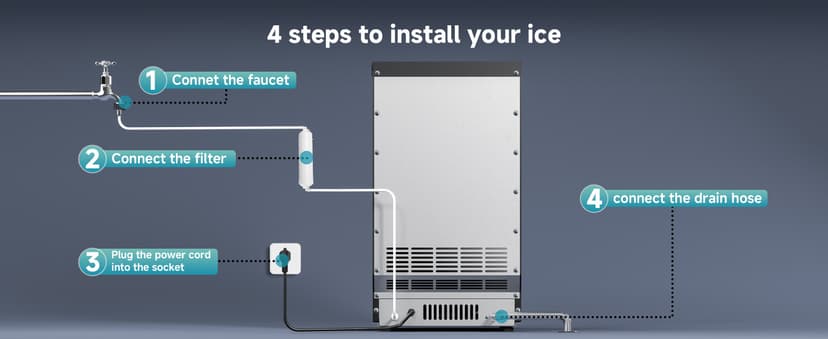 EUHOMY Commercial Ice Maker Machine,85lbs/24H,36 Ice Cubes in 8-12 Mins,Under Counter Ice Maker with Water Filter,12lbs Storage Capacity,Freestanding Ice Machine for Home/Bar/Cafe/Restaurant