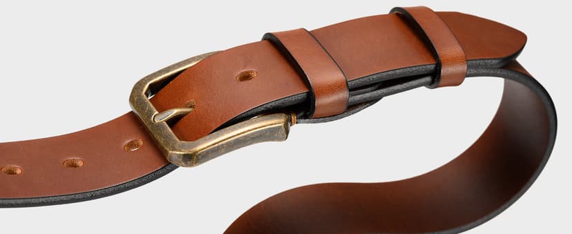 WOLFANT Thicken Full Grain Heavy Duty Casual Work Belts for Men,100% Italian Real Solid Leather