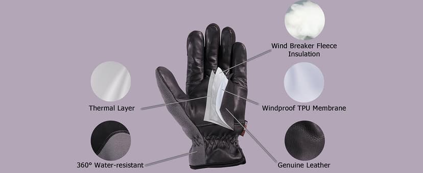 SKYDEER Super Soft and Warm Winter Gloves with Deersplit Leather Suede and 3M Thinsulate Insulation for Cold Weather SD5176T