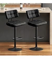 Furniliving PU Leather Accent Chair with Ottoman, Upholstered Reading Chair with High Backrest, Tufted-Button Wingback Armchair for Bedroom, Dressing Room, Home Office, Brown