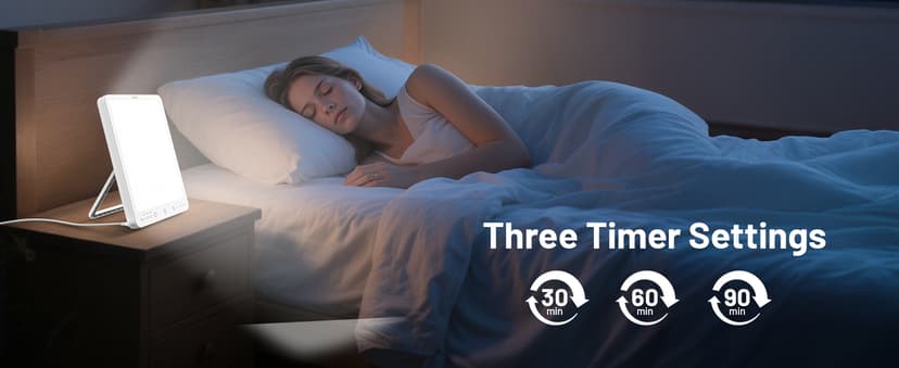 SUXIO Light Therapy Lamp - 10000 Lux Therapy Lights, 3 Timing & Mode Happy Lamp, Touch Control Daylight Lamp with Memory Function, Portable Light Therapy Box for Home/Office Use As Lift Mood