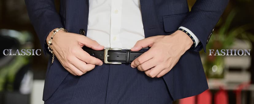 VATAN Men's Genuine Leather Dress Belts, Handmade Classic Every Day Leather Jeans Belt for Men Work Business Casual