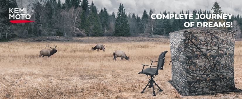KEMIMOTO Hunting Blind Chair 360 Degree Silent Swivel, 300 Lbs Height Adjustable Quick Folding Portable Comfortable Hunting Deer Fishing Ground Chair