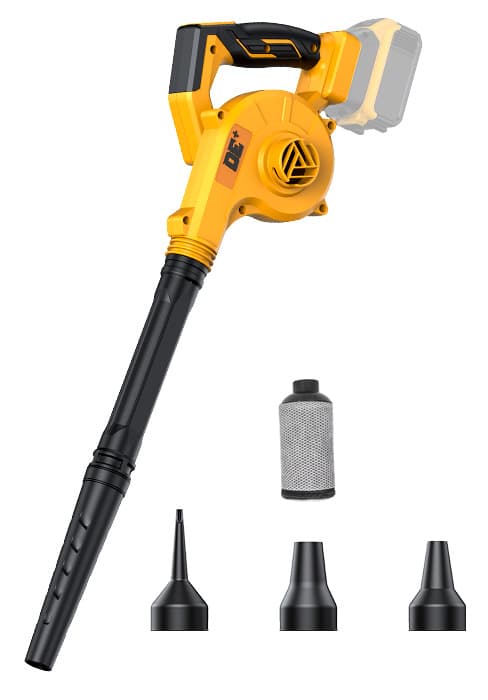 DeForce Cordless Shop Wet Dry Vacuums for DeWalt 20V Max Battery, 5.2-Gallon Portable Shop Vac, 17000Pa with Hose Nozzles HEPA Filters Wheels for Home Projects & Renovations, Mustard(No Battery)
