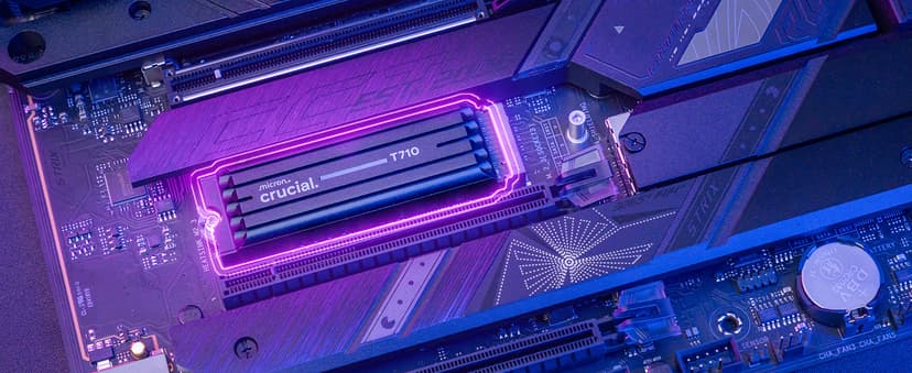 Crucial T710 PCIe Gen5 NVMe 1TB SSD, Up to 14,900 MB/s, Laptop & Desktop Compatible (PC), for Creatives and Hardcore Gamers, Solid State Drive, Includes 1Mo Adobe CC – CT1000T710SSD8-01