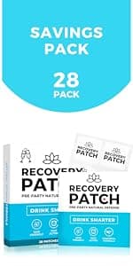 Recovery Patches 28 Pack - Wake Up Refreshed & Energized with Our 100% Natural Ingredients Patch - Individually Wrapped, Skin-Friendly & Waterproof - Enhanced Morning Formula
