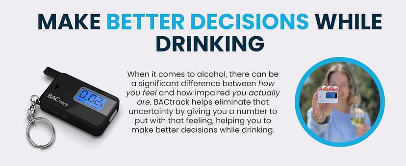 BACtrack Go Keychain Breathalyzer (Black) | Ultra-Portable Pocket Keyring Alcohol Tester for Personal Use
