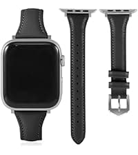 Thin Soft Goatskin Women Leather Bands Compatible With Apple Watch Band 49mm 46mm 45mm 44mm 42mm 41mm 40mm 38mm, Premium Lightweight Slim Leather Straps for iWatch Ultra SE 11 10 9 8 7 6 5 4 3 2 1