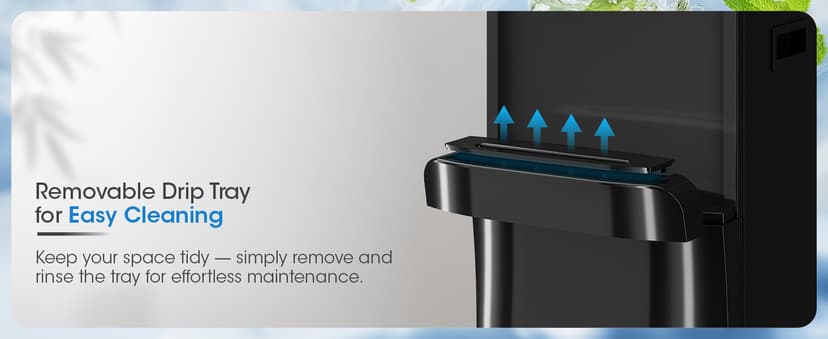 Manastin 4-in-1 Water Dispenser with Ice Maker, Hot & Cold & Room Temperature Top Loading Water Cooler with Fast Ice Making, Compatible with 3–5 Gallon Bottles, for Home and Office, Space Black