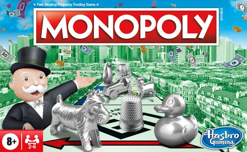 Monopoly Game, Family Board Games for 2 to 6 Players & Kids Ages 8 and Up, Includes 8 Tokens (Token Vote Edition)