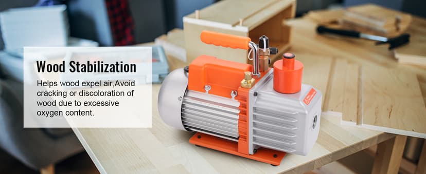 VEVOR 7 CFM Dual Stage HVAC Vacuum Pump, 1/2 HP Rotary Vane Vacuum Pump with Oil Bottle, for HVAC Repair, Refrigeration Maintenance, Resin Degassing, Compatible with R12, R22, R134a, R410a Refrigerant